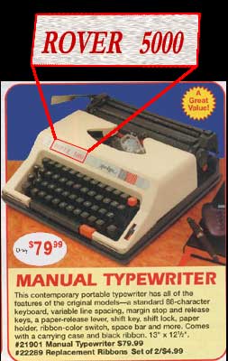 Typewriter named Rover 5000